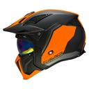 CASQUE TRIAL MT STREETFIGHTER SV TWIN C4 NOIR MAT/ORANGE FLUO
