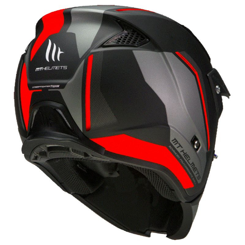 CASQUE TRIAL MT STREETFIGHTER SV TWIN C5 NOIR MAT/ROUGE