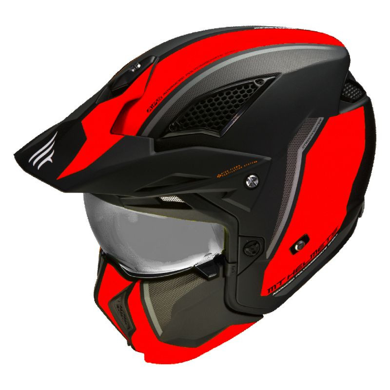 CASQUE TRIAL MT STREETFIGHTER SV TWIN C5 NOIR MAT/ROUGE