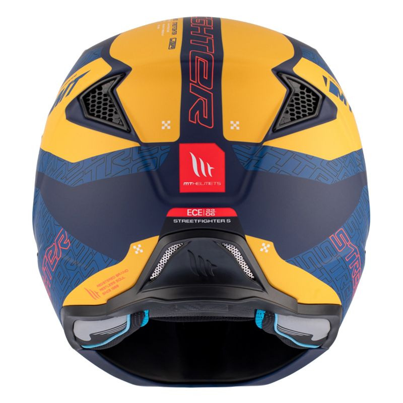 CASQUE TRIAL MT STREETFIGHTER SV TOTEM C3 BLEU/OR MAT   S  SIMPLE ECRAN TRANSPARENT TRANSFORMABLE AVEC MENTONNIERE AMOVIBLE (LIVRE AVEC UN ECRAN SUPPLEMENTAIRE DARK) (ECE 22.06)