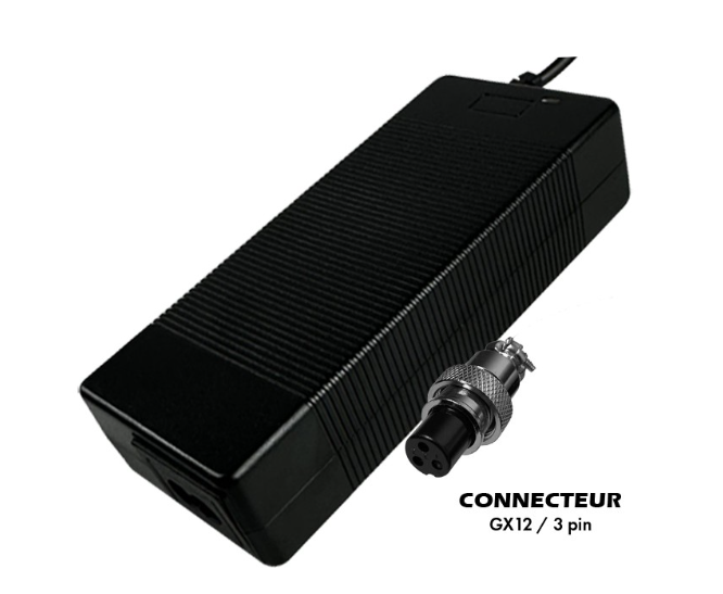 Chargeur 36V - 42V / 2A (connecteur GX12-3p)