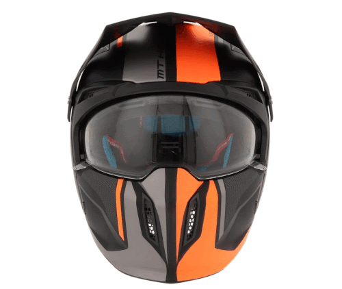 [203180] CASQUE TRIAL MT STREETFIGHTER SV TWIN C4 NOIR MAT/ORANGE FLUO (L)