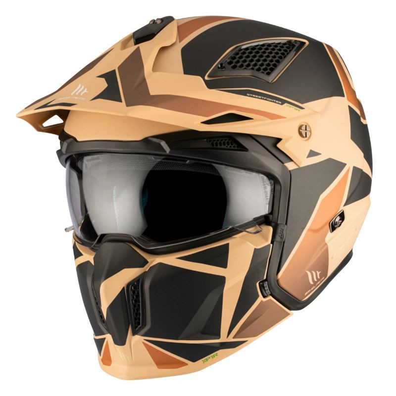 CASQUE TRIAL MT STREETFIGHTER SV P1R NOIR/SABLE MAT