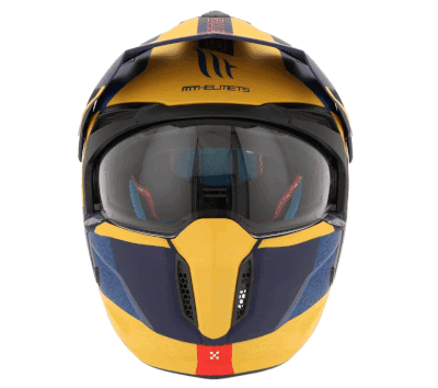 [203048] CASQUE TRIAL MT STREETFIGHTER SV TOTEM C3 BLEU/OR MAT   S  SIMPLE ECRAN TRANSPARENT TRANSFORMABLE AVEC MENTONNIERE AMOVIBLE (LIVRE AVEC UN ECRAN SUPPLEMENTAIRE DARK) (ECE 22.06) (L)