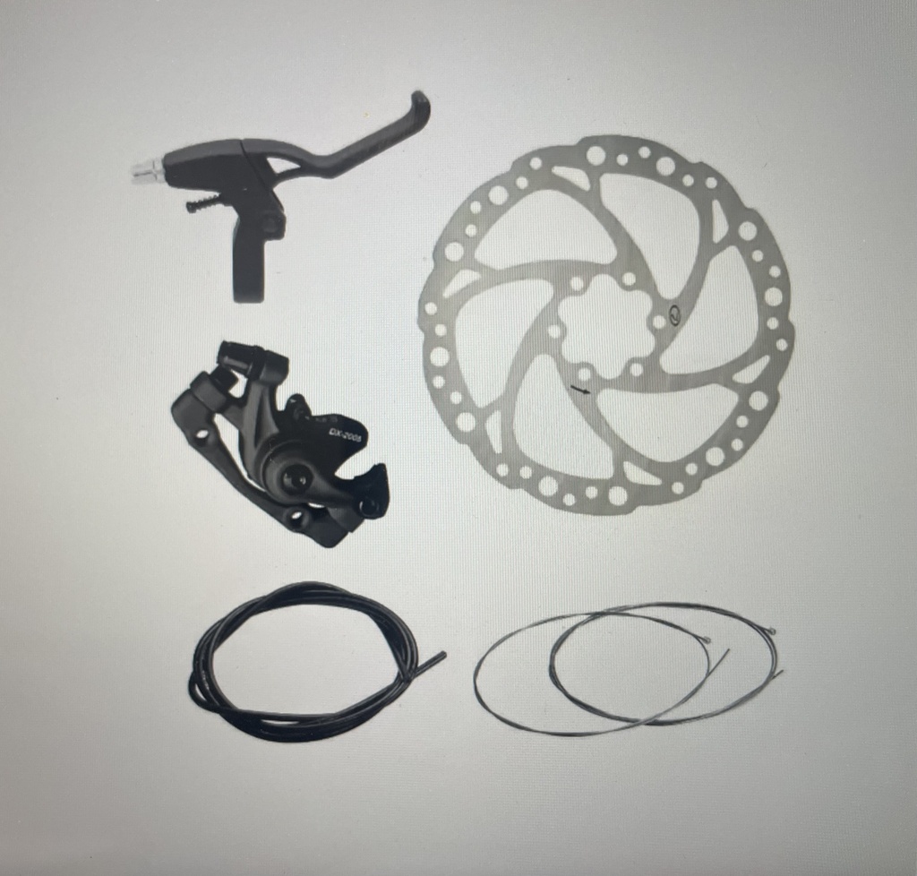 1 Kit frein à câble (droit) étrier et plaquette +levier frein parking, micro transporteur