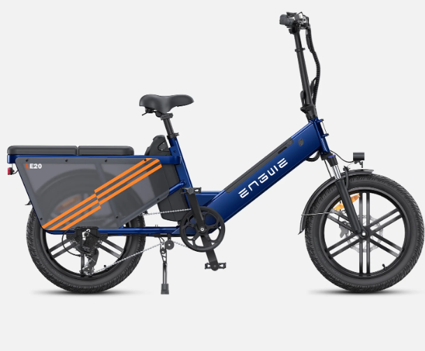 Engwe LE20 - Double batterie - Vélo cargo électrique (Double, Bleu)