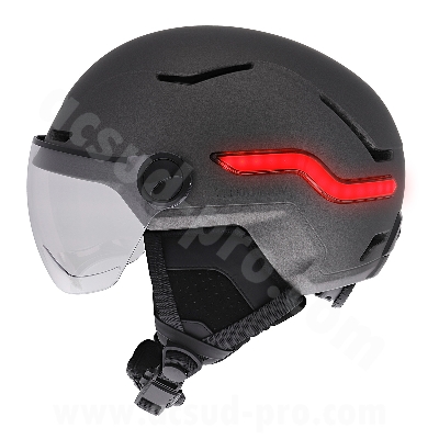 CASQUE TNB LED VISIERE AVEC FEU STOP ET CLIGNOTANTS - GRIS ANTHRACITE