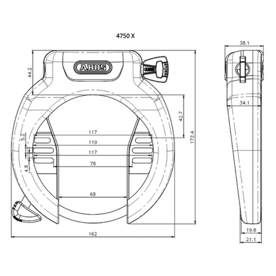 ANTIVOL VELO FER A CHEVAL ABUS 4750X NR NOIR PRO AMPARO